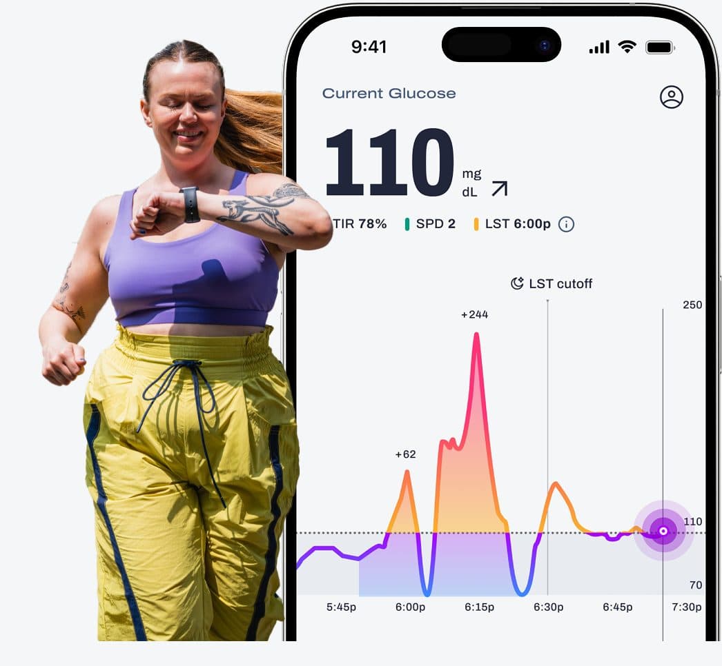 Signos app in a member's hand over a picnic, with food in the frame